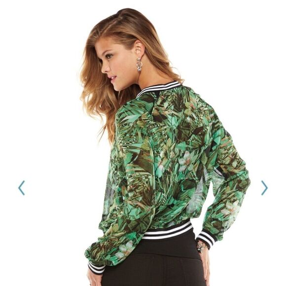 Juicey Couture tropical chiffon bomber jacket - Picture 2 of 5